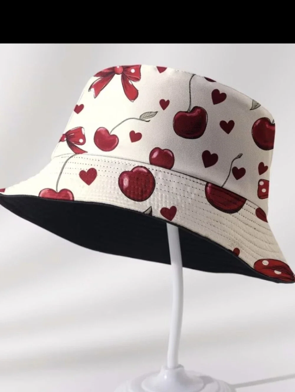 Cherry Bow Decor Bucket Hat NEW